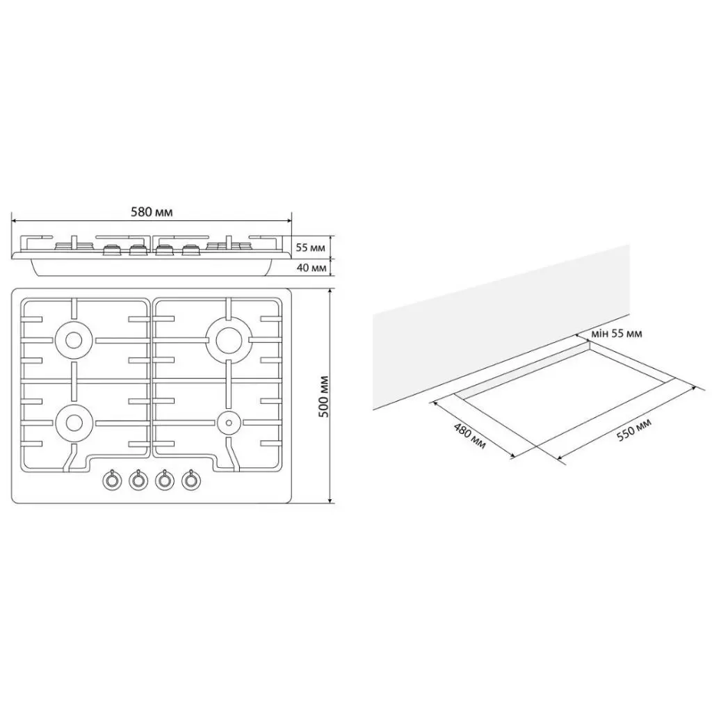 Варочная поверхность Eleyus GRACIA 60 BG+RB C - 3 Варочная поверхность Eleyus GRACIA 60 BG+RB C - 3