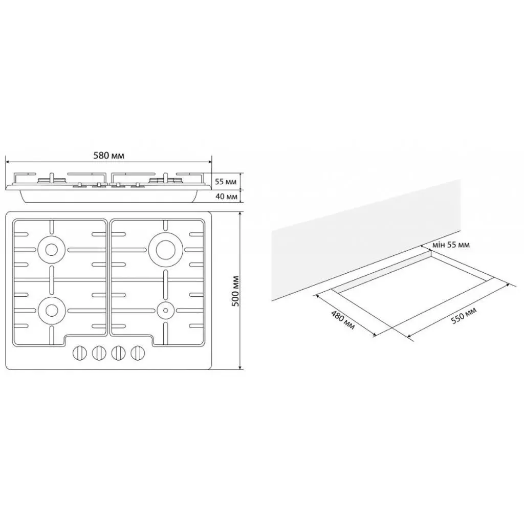 Варочная поверхность Eleyus GRACIA 60 BG E - 3 Варочная поверхность Eleyus GRACIA 60 BG E - 3
