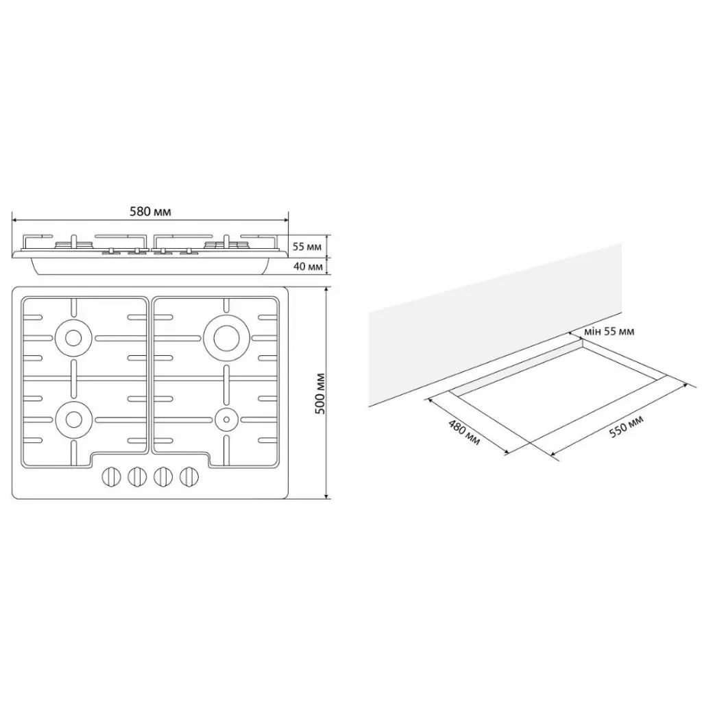 Варочная поверхность Eleyus GRACIA 60 WH E - 10