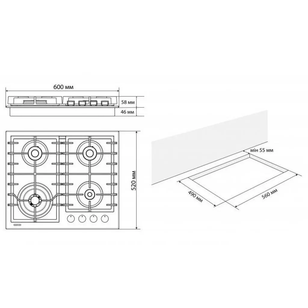 Варочная поверхность Eleyus LORA 60 WH CTF - 3 Варочная поверхность Eleyus LORA 60 WH CTF - 3