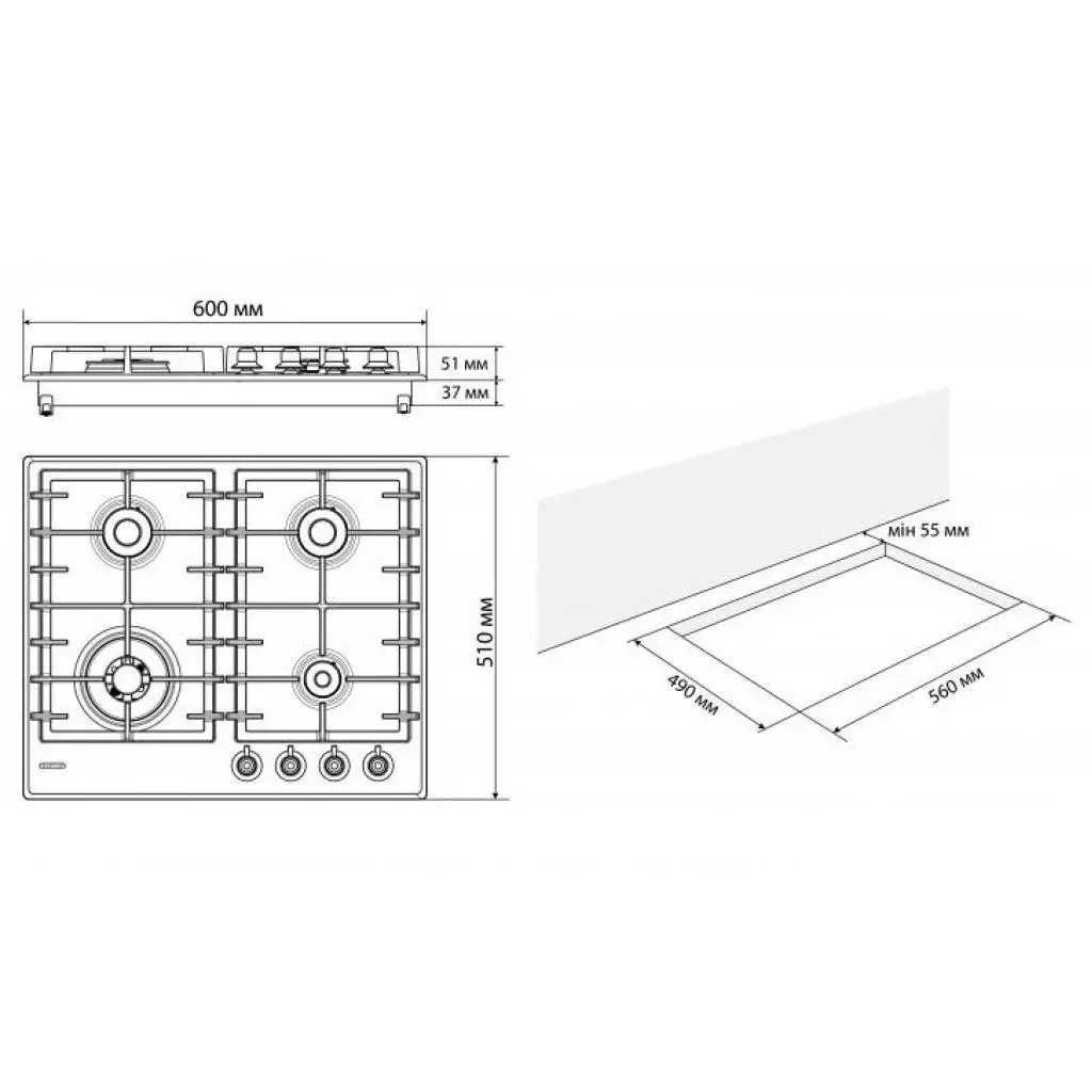 Варочная поверхность Eleyus SONATA 60 BG+RB CTF - 3