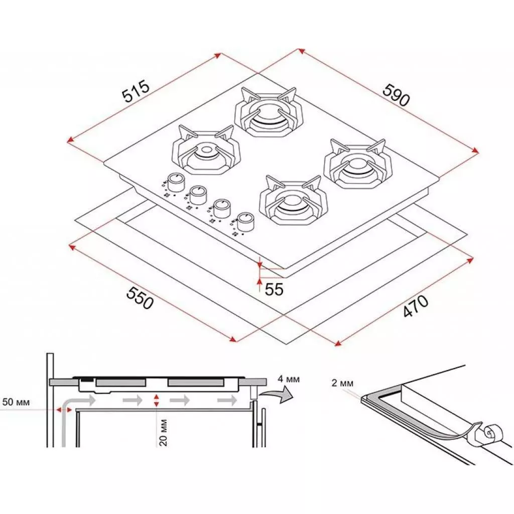 Варочная поверхность Perfelli HGG 61043 IV - 4
