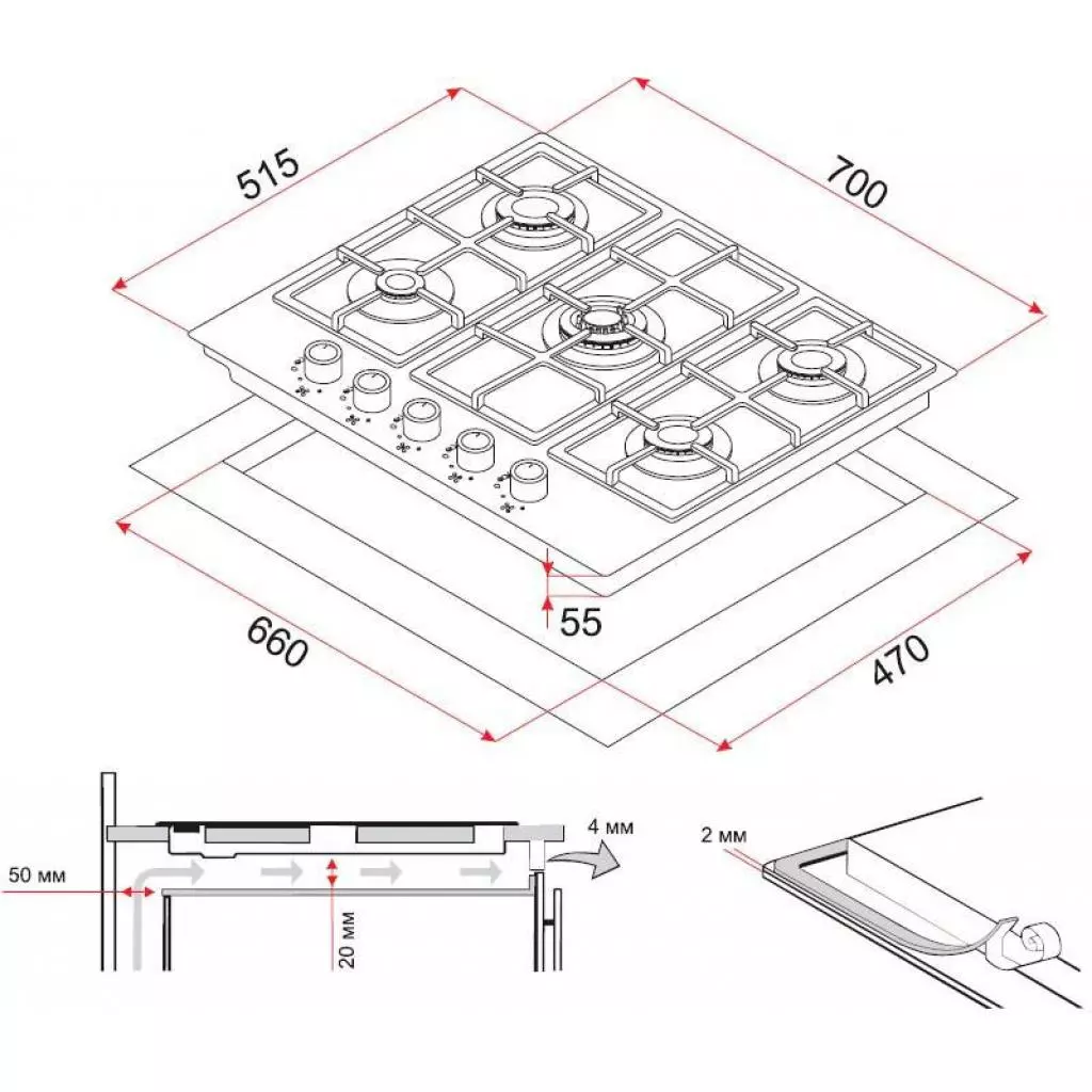 Варочная поверхность Perfelli HGG 71623 BL - 4 Варочная поверхность Perfelli HGG 71623 BL - 4