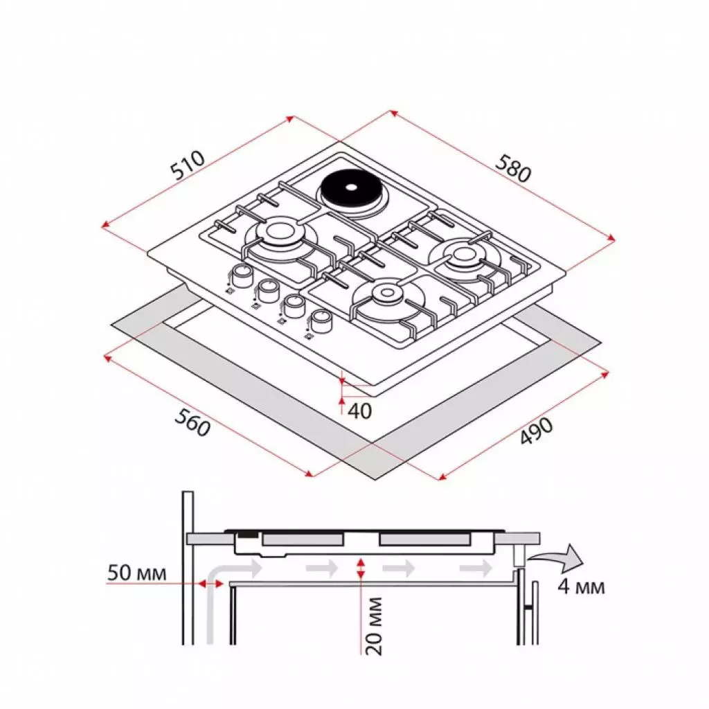 Варочная поверхность Perfelli HKM 63490 WH - 7 Варочная поверхность Perfelli HKM 63490 WH - 7