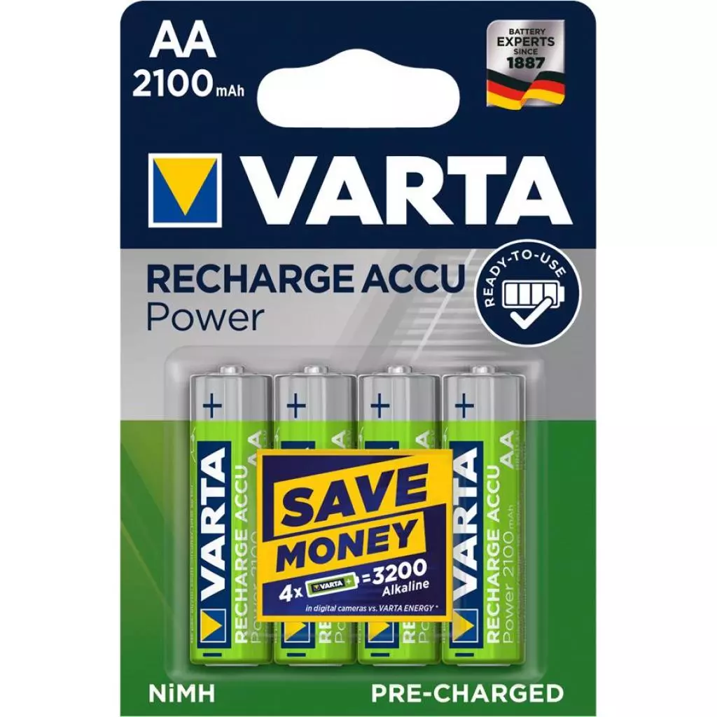Аккумулятор Varta AA Long Life Accu 2100mAh * 4 NI-MH (READY 2 USE) (56706101404)