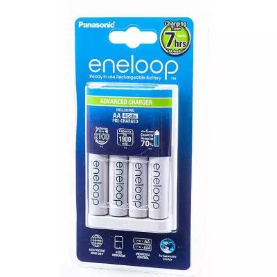 Зарядное устройство для аккумуляторов Panasonic Advanced Charger + Eneloop AA 1900 mAh NI-MH * 4 (K-KJ17MCC40E)