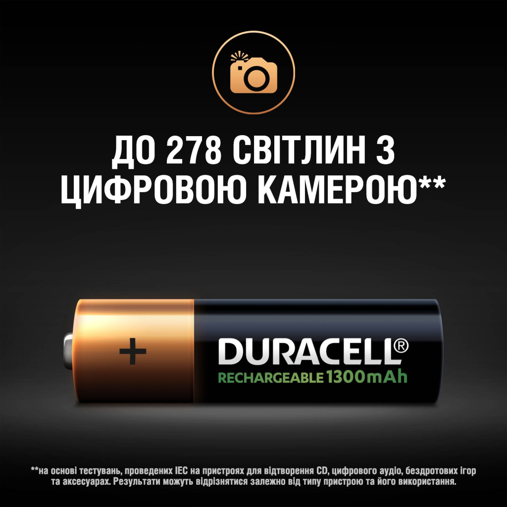 Аккумулятор Duracell AA HR6 1300mAh * 2 (5000394039186 / 81367175) - 7