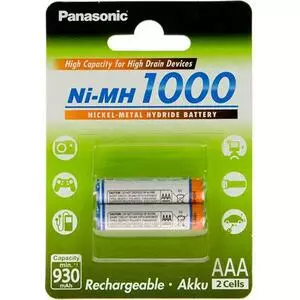 Аккумулятор Panasonic High Capacity AAA 1000 mAh NI-MH * 2 (BK-4HGAE/2BE)