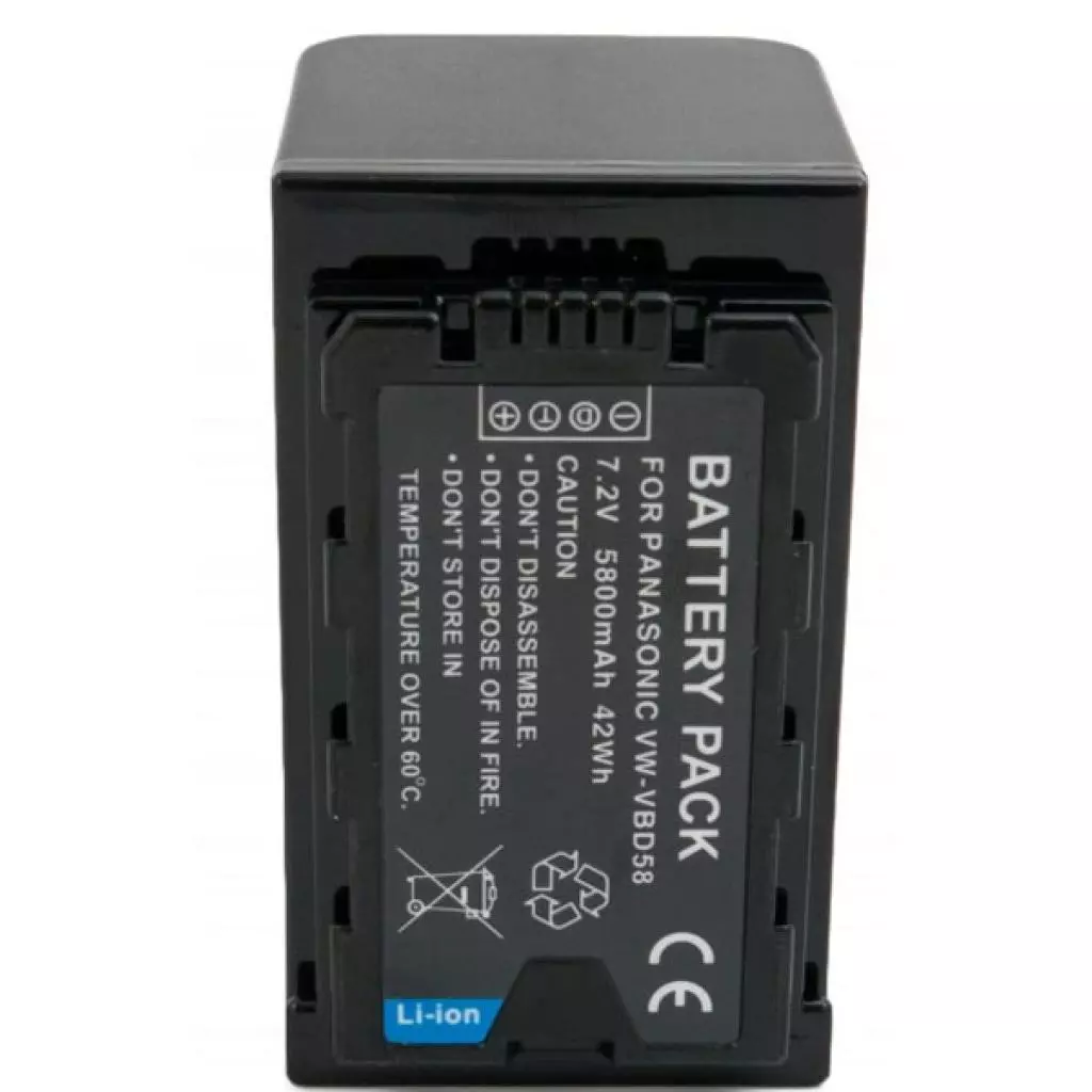 Аккумулятор к фото/видео Extradigital Panasonic VW-VBD58, Li-ion, 7.2V, 5800mAh (BDP2690) - 1 Аккумулятор к фото/видео Extradigital Panasonic VW-VBD58, Li-ion, 7.2V, 5800mAh (BDP2690) - 1