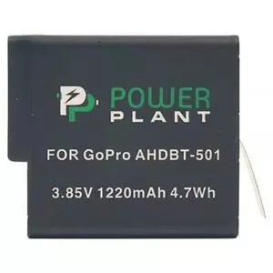 Аккумулятор к фото/видео PowerPlant для GoPro AHDBT-501 1220mAh (CB970124)