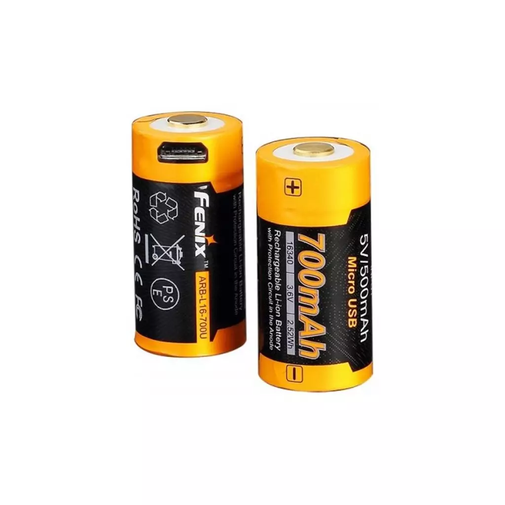 Аккумулятор Fenix 16340 Fenix 700 mAh Li-ion micro usb (ARB-L16-700U) - 1 Аккумулятор Fenix 16340 Fenix 700 mAh Li-ion micro usb (ARB-L16-700U) - 1
