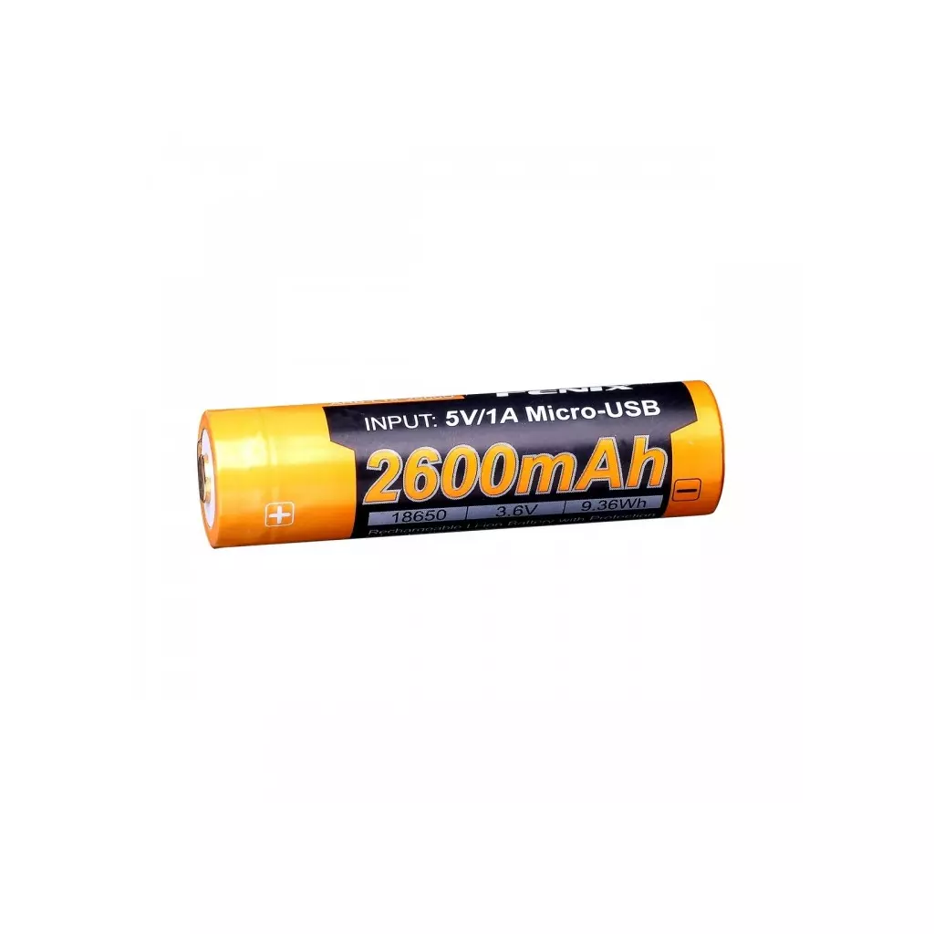 Аккумулятор Fenix 18650  2600 mAh micro usb зарядка (ARB-L18-2600U) - 1 Аккумулятор Fenix 18650  2600 mAh micro usb зарядка (ARB-L18-2600U) - 1