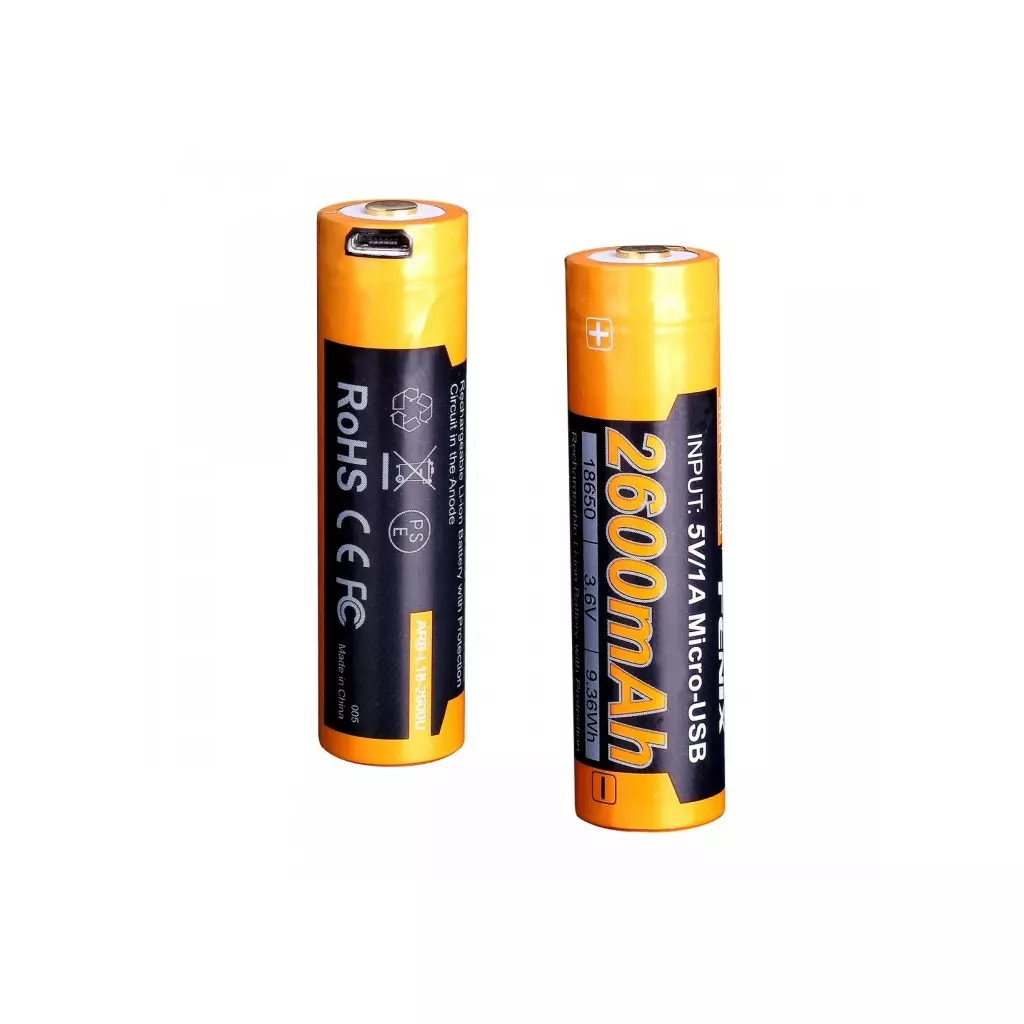 Аккумулятор Fenix 18650  2600 mAh micro usb зарядка (ARB-L18-2600U)