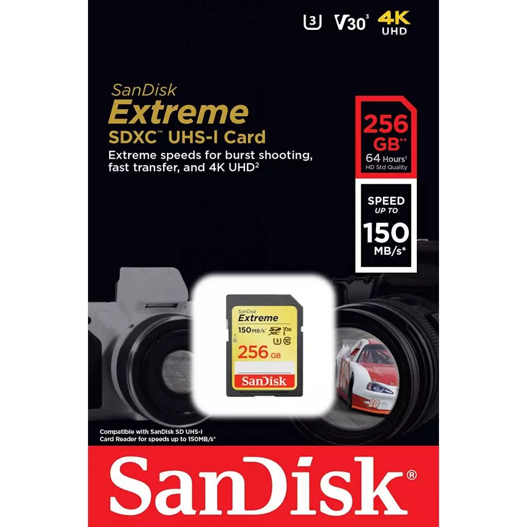Карта памяти SanDisk 256GB SDXC class 10 UHS-I U3 Extreme (SDSDXV5-256G-GNCIN) - 1 Карта памяти SanDisk 256GB SDXC class 10 UHS-I U3 Extreme (SDSDXV5-256G-GNCIN) - 1
