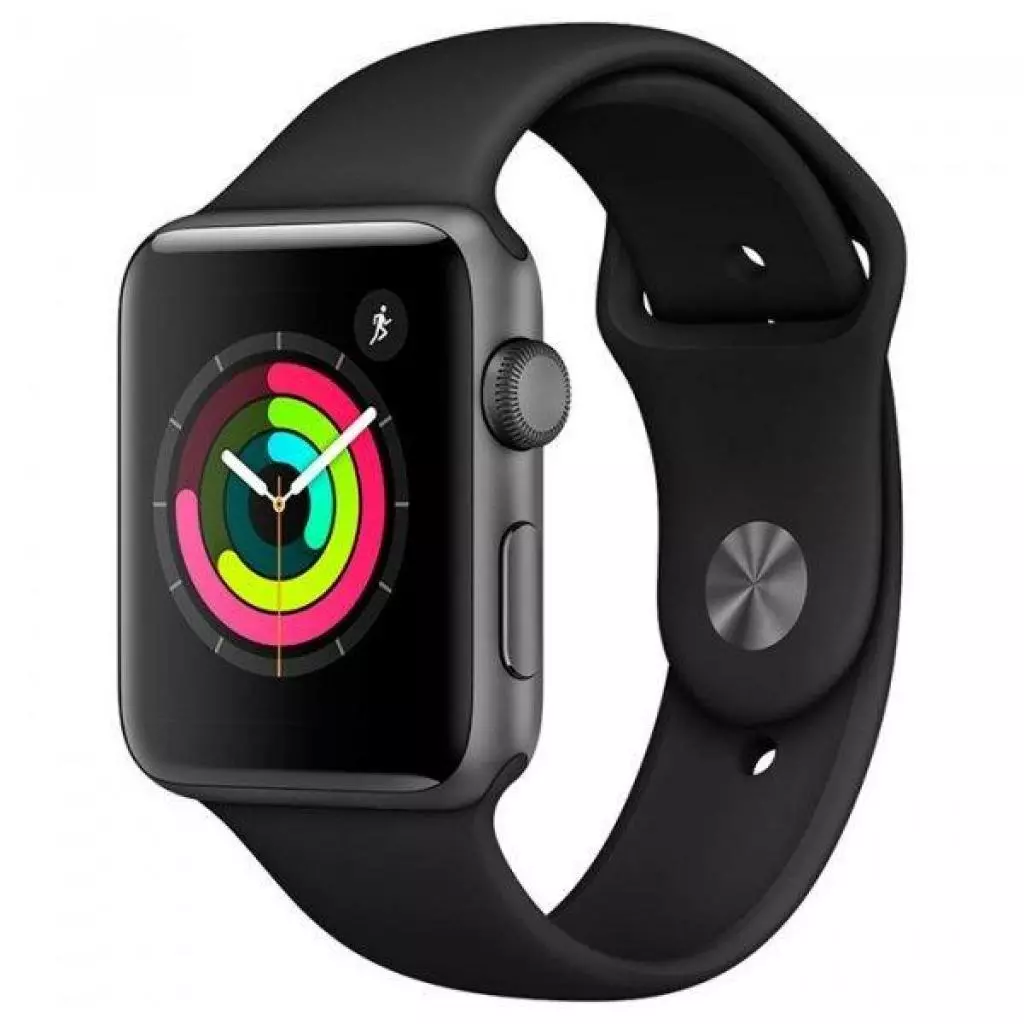 Смарт-часы Apple Watch Series 3 GPS, 42mm SpaceGrey Aluminium Case Black Band (MTF32FS/A) - 1 Смарт-часы Apple Watch Series 3 GPS, 42mm SpaceGrey Aluminium Case Black Band (MTF32FS/A) - 1