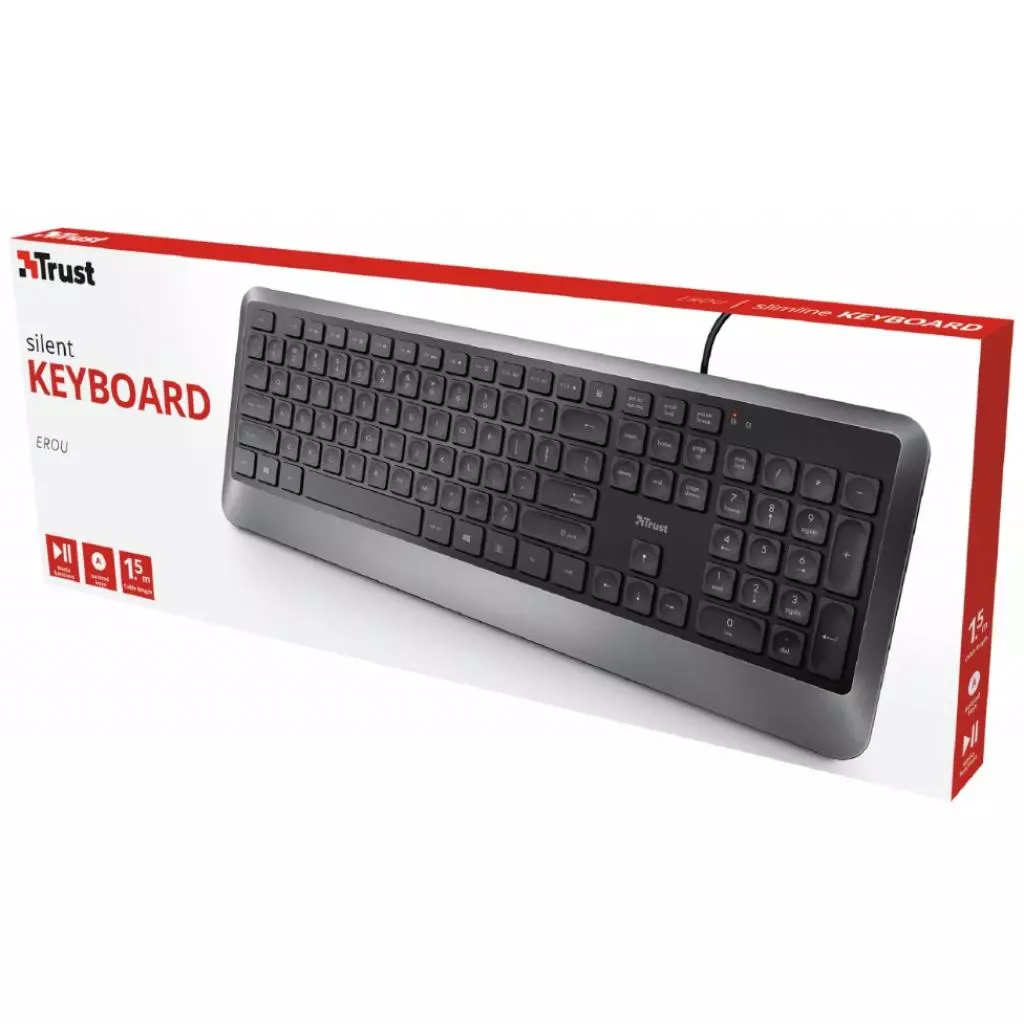 Клавиатура Trust Erou Silent Black (23176) - 3