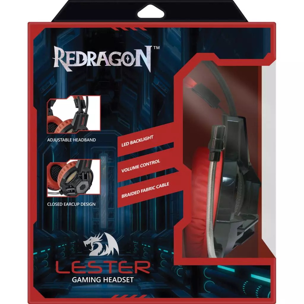 Наушники Redragon Lester Black-Red (64205) - 6
