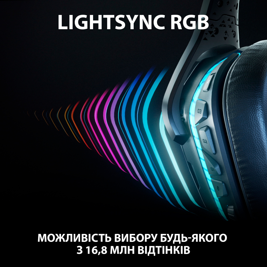 Наушники Logitech G935 Wireless 7.1 Surround Sound LIGHTSYNC Gaming Headset (981-000744) - 7 Наушники Logitech G935 Wireless 7.1 Surround Sound LIGHTSYNC Gaming Headset (981-000744) - 7