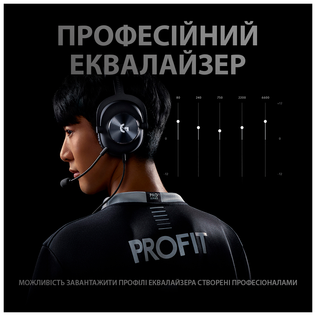 Наушники Logitech G PRO X Gaming Headset BLACK USB (981-000818) - 6