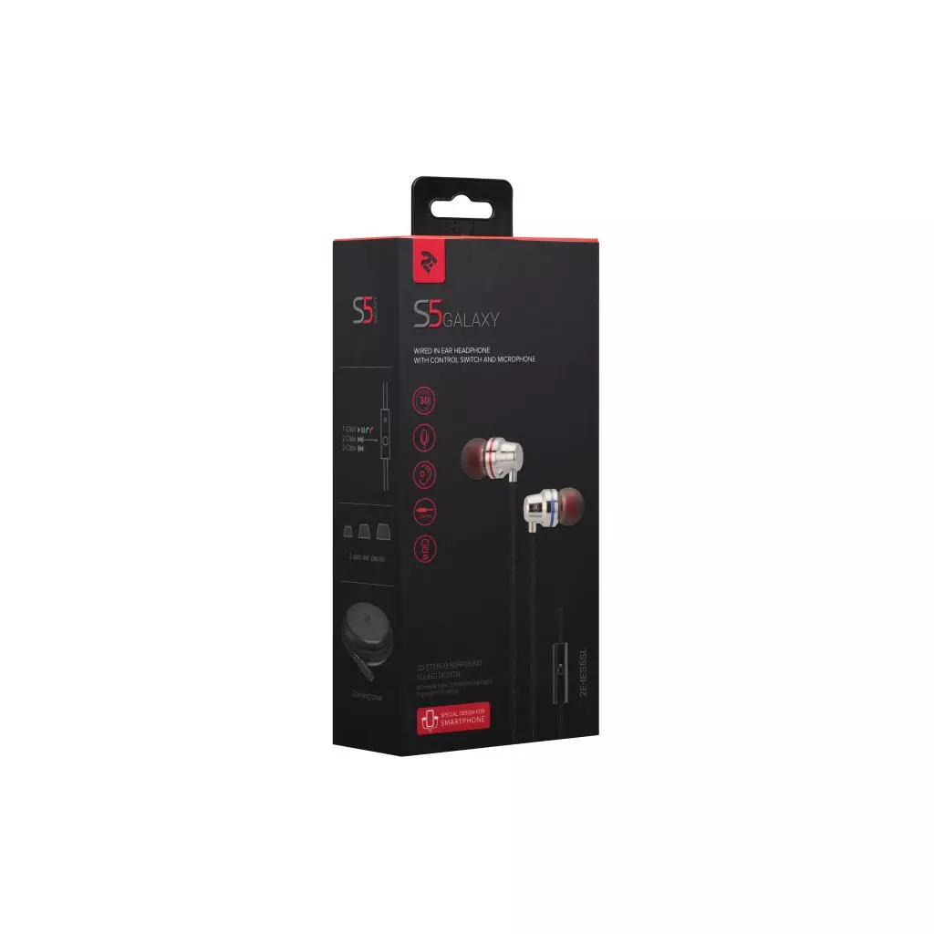 Наушники 2E S5 Galaxy Срібні (2E-IES5SL) - 5 Наушники 2E S5 Galaxy Срібні (2E-IES5SL) - 5
