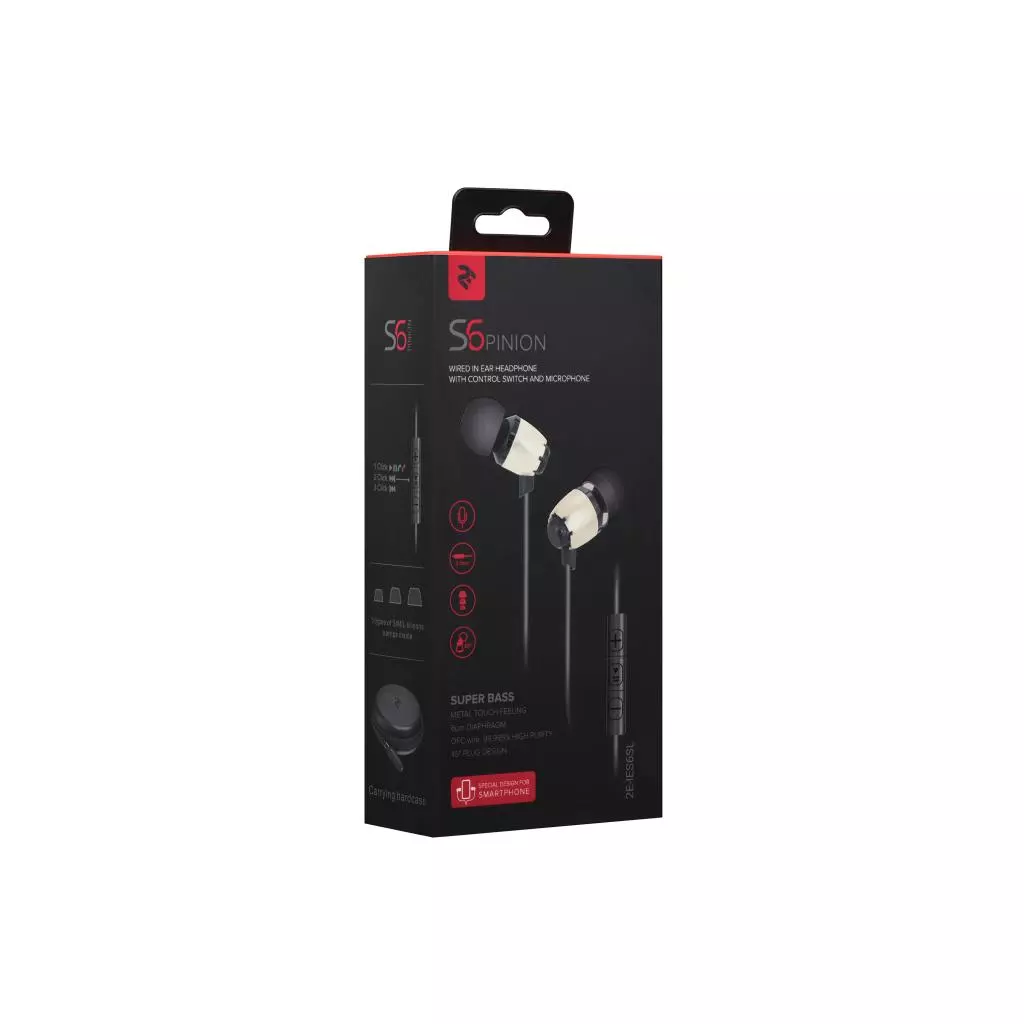 Наушники 2E S6 Pinion Mic Сільвер (2E-IES6SL) - 5