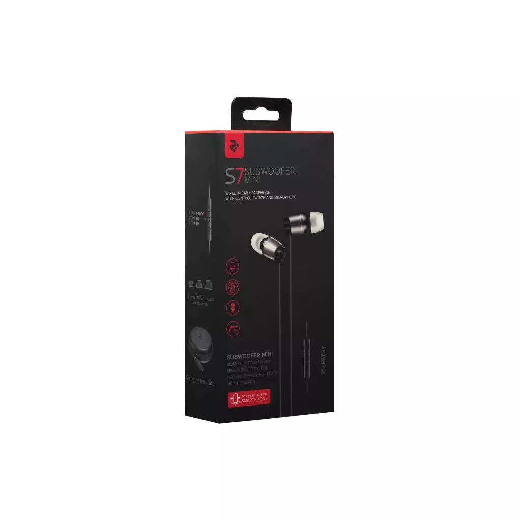 Наушники 2E S7 Subwoofer Mini Сірий (2E-IES7GY) - 5 Наушники 2E S7 Subwoofer Mini Сірий (2E-IES7GY) - 5