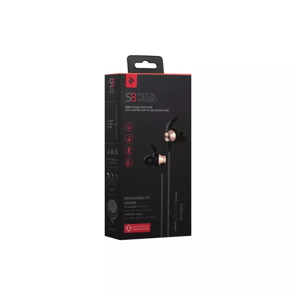Наушники 2E S8 Piston Magnet Золотий (2E-IES8GD) - 7
