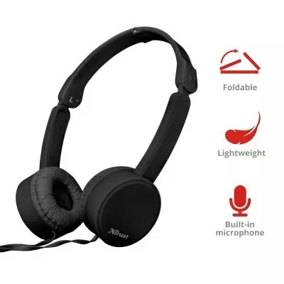 Наушники Trust Nano On-Ear Mic Black (23104) - 7 Наушники Trust Nano On-Ear Mic Black (23104) - 7