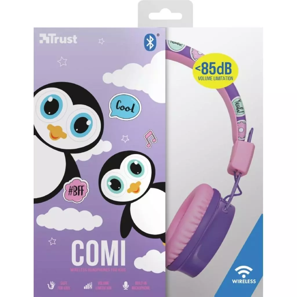 Наушники Trust Comi Kids Over-Ear Purple (23129) - 6 Наушники Trust Comi Kids Over-Ear Purple (23129) - 6