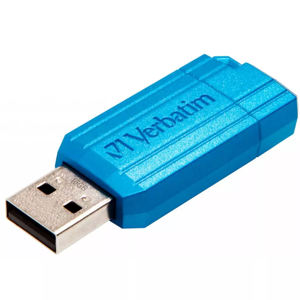 USB флеш накопитель Verbatim 16GB PinStripe Blue USB 2.0 (49068) - 3 USB флеш накопитель Verbatim 16GB PinStripe Blue USB 2.0 (49068) - 3