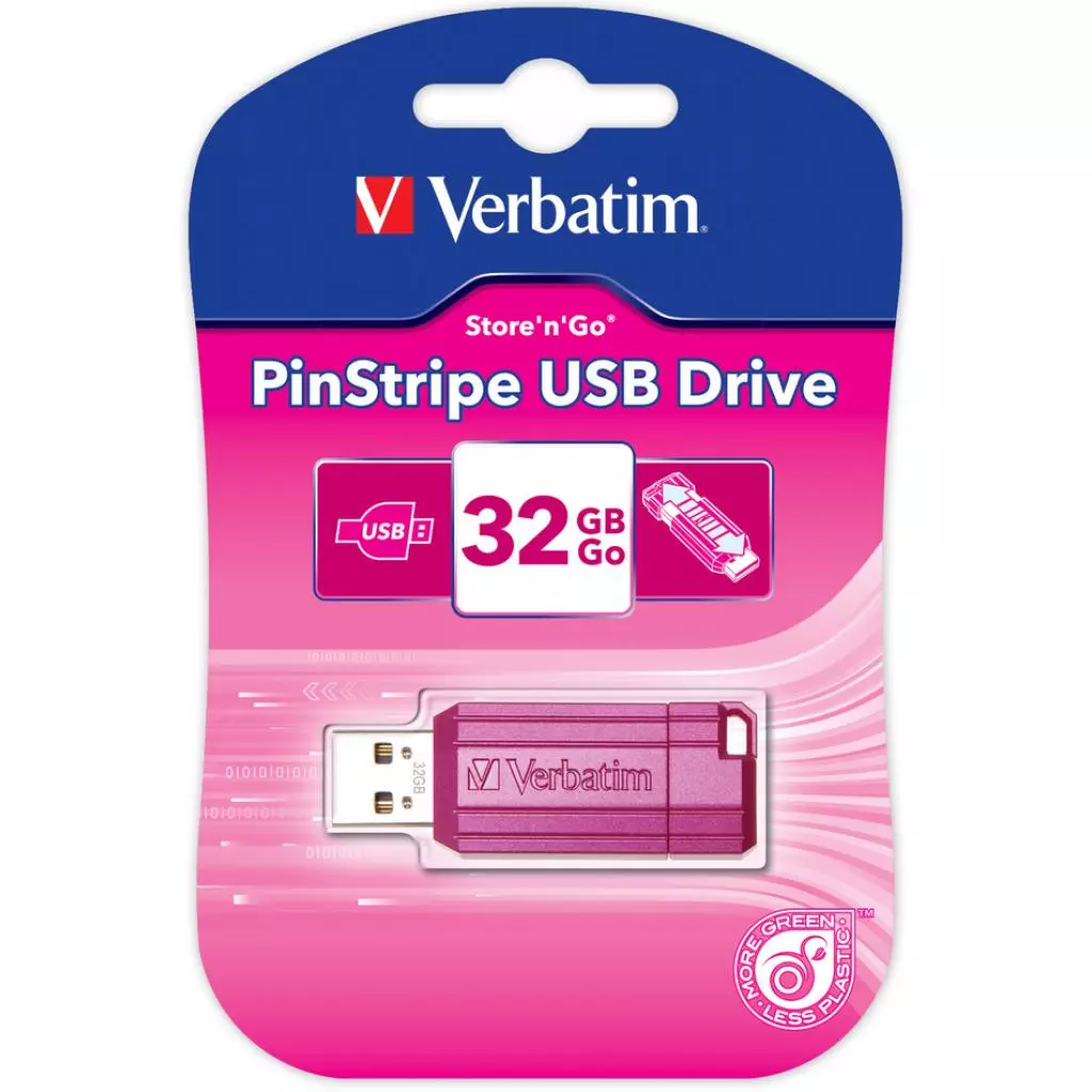 USB флеш накопитель Verbatim 32GB STORE'N'GO PIN STRIPE PINK USB 2.0 (49056) - 4 USB флеш накопитель Verbatim 32GB STORE'N'GO PIN STRIPE PINK USB 2.0 (49056) - 4