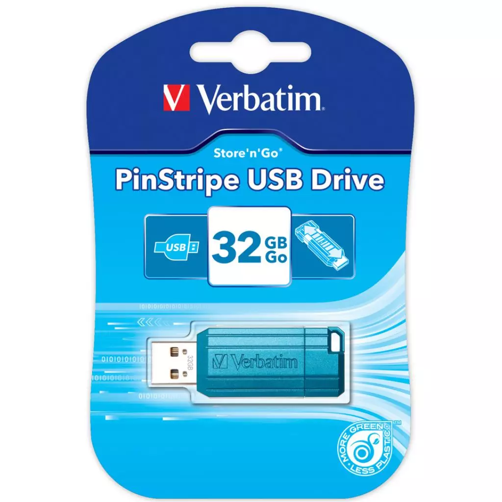 USB флеш накопитель Verbatim 32GB Store 'n' Go PinStripe Blue USB 2.0 (49057) - 4 USB флеш накопитель Verbatim 32GB Store 'n' Go PinStripe Blue USB 2.0 (49057) - 4
