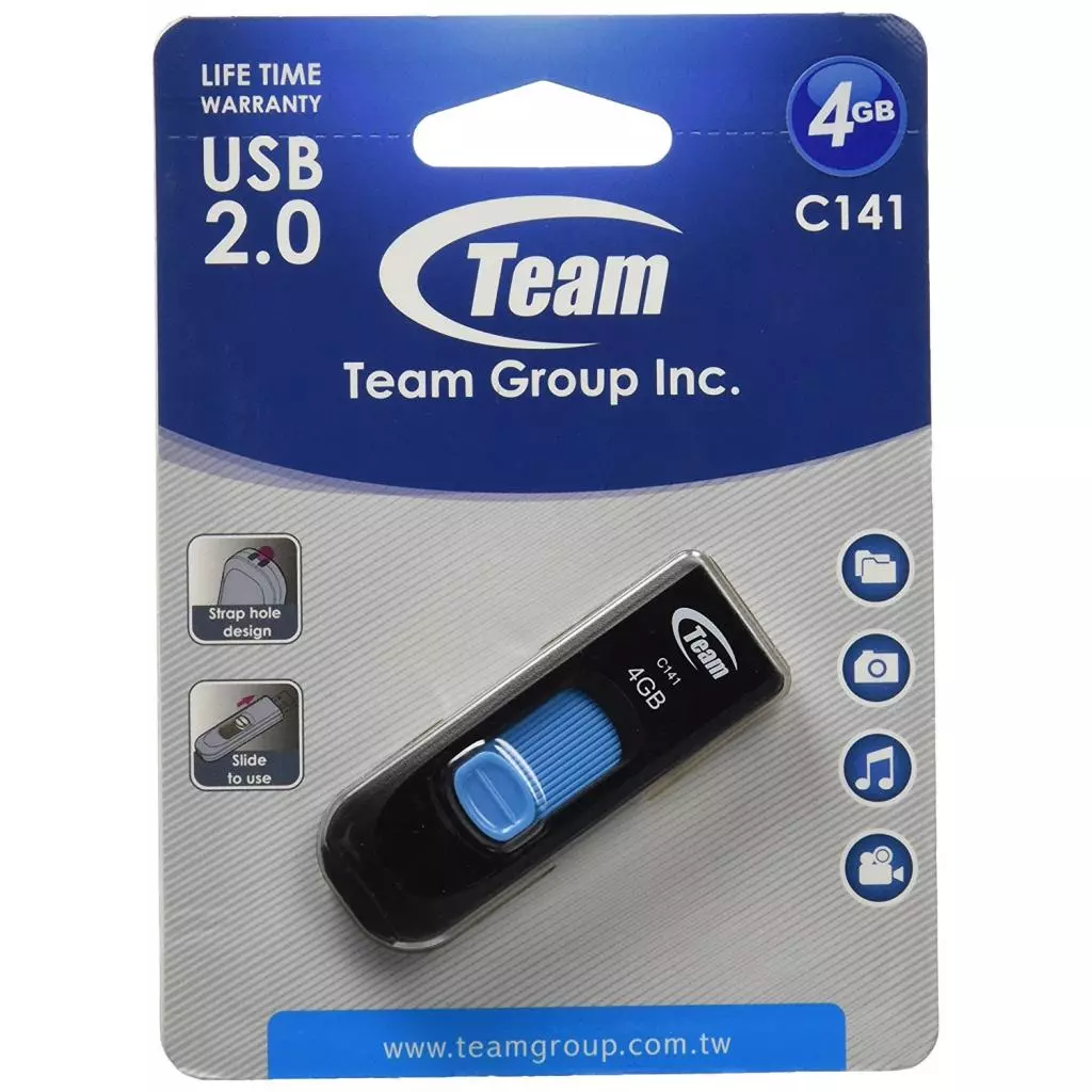 USB флеш накопитель Team 4GB C141 Blue USB 2.0 (TC1414GL01) - 4 USB флеш накопитель Team 4GB C141 Blue USB 2.0 (TC1414GL01) - 4