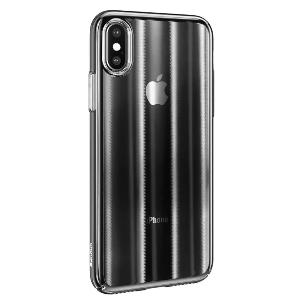 Чехол для моб. телефона Baseus Aurora для iPhone X, Transparent Black (WIAPIPHX-JG01)