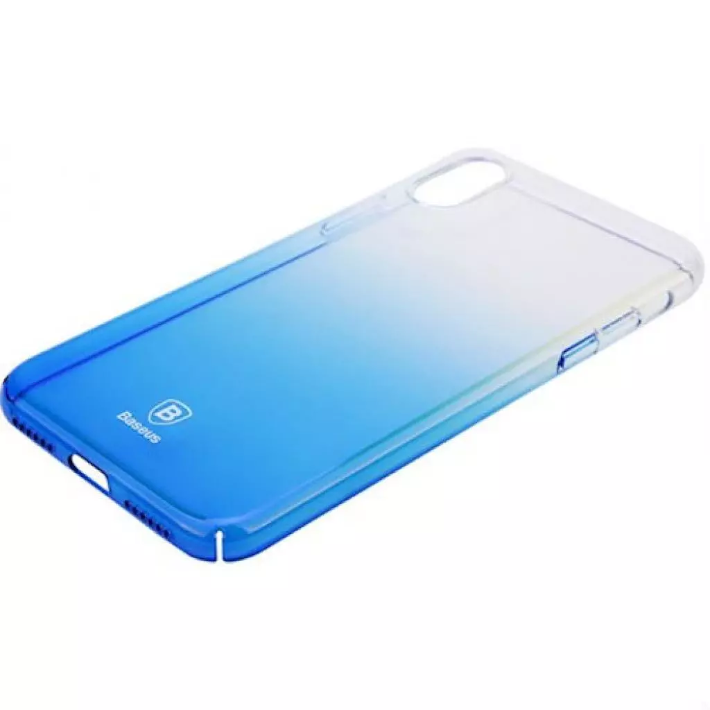 Чехол для моб. телефона Baseus Glaze для iPhone X, Transparent blue (WIAPIPHX-GC03) - 2