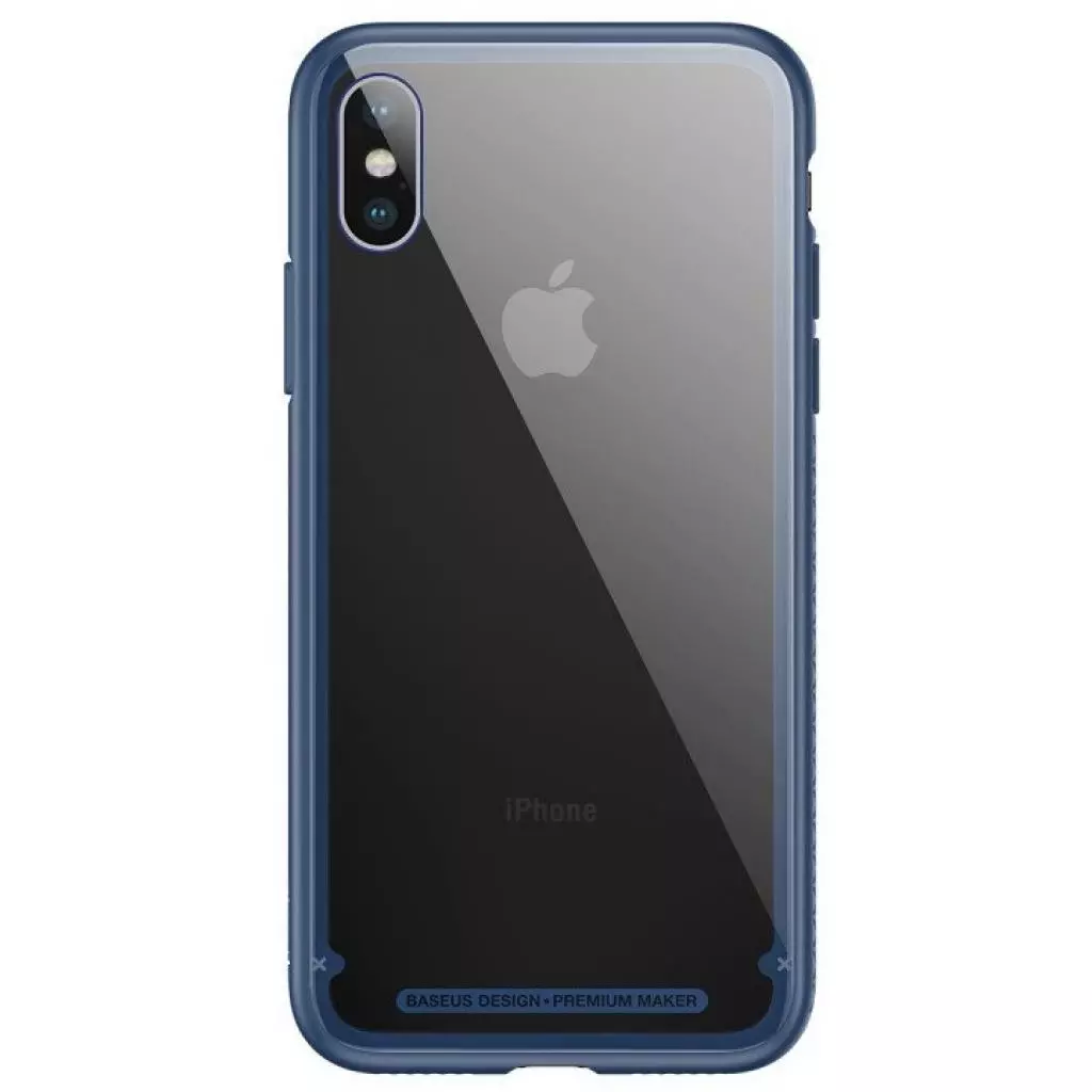 Чехол для моб. телефона Baseus See-through glass protective для iPhone X, Blue (WIAPIPHX-YS03)