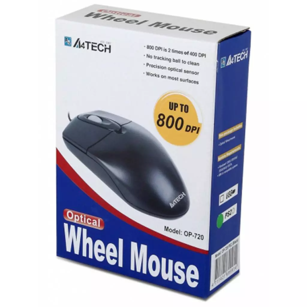 Мышка A4Tech OP-720 Black-USB - 1