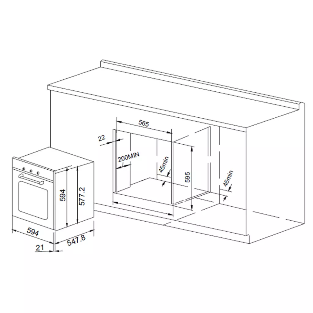 Духовой шкаф Pyramida F 67 EP 70 GBL - 3