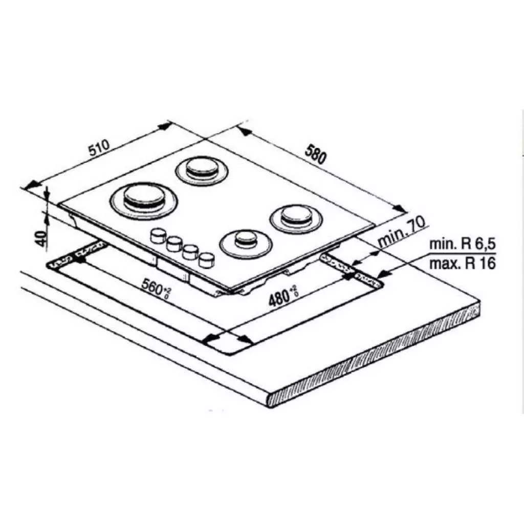 Варочная поверхность Indesit THP 642 IX/I EE - 1 Варочная поверхность Indesit THP 642 IX/I EE - 1