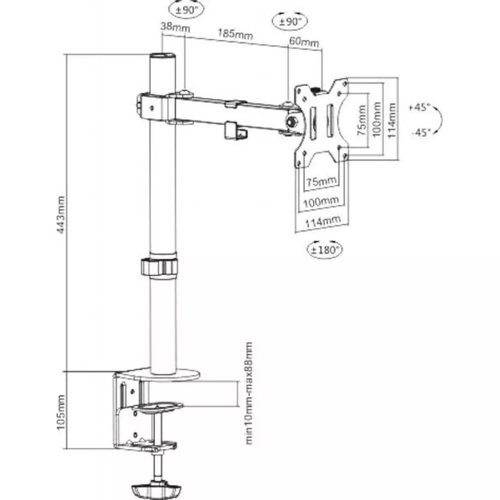 Кронштейн Brateck LDT12-C011 - 1 Кронштейн Brateck LDT12-C011 - 1