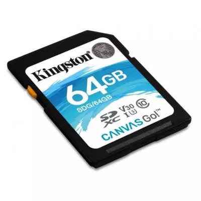 Карта памяти Kingston 64GB SDXC class 10 UHS-I U3 Canvas Go (SDG/64GB) - 1