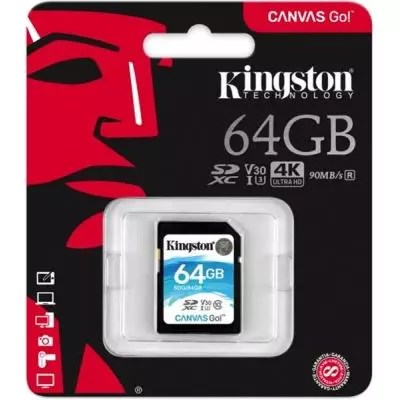 Карта памяти Kingston 64GB SDXC class 10 UHS-I U3 Canvas Go (SDG/64GB) - 2