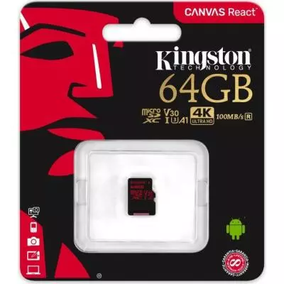 Карта памяти Kingston 64GB microSDXC class 10 UHS-I U3 (SDCR/64GBSP) - 2