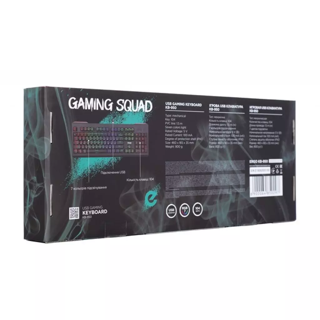 Клавиатура Ergo KB-950 Black (KB-950) - 6