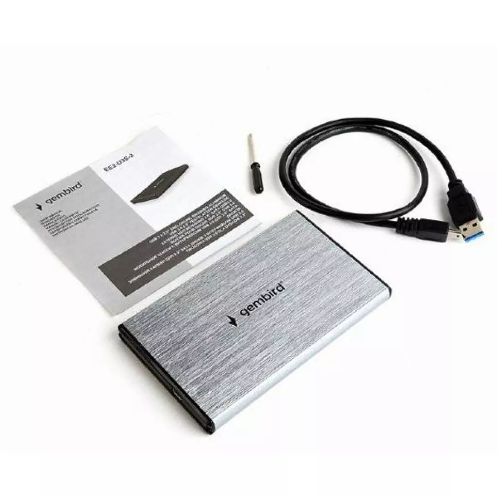 Карман внешний Gembird 2.5" USB3.0 grey (EE2-U3S-3-GR) - 4 Карман внешний Gembird 2.5" USB3.0 grey (EE2-U3S-3-GR) - 4