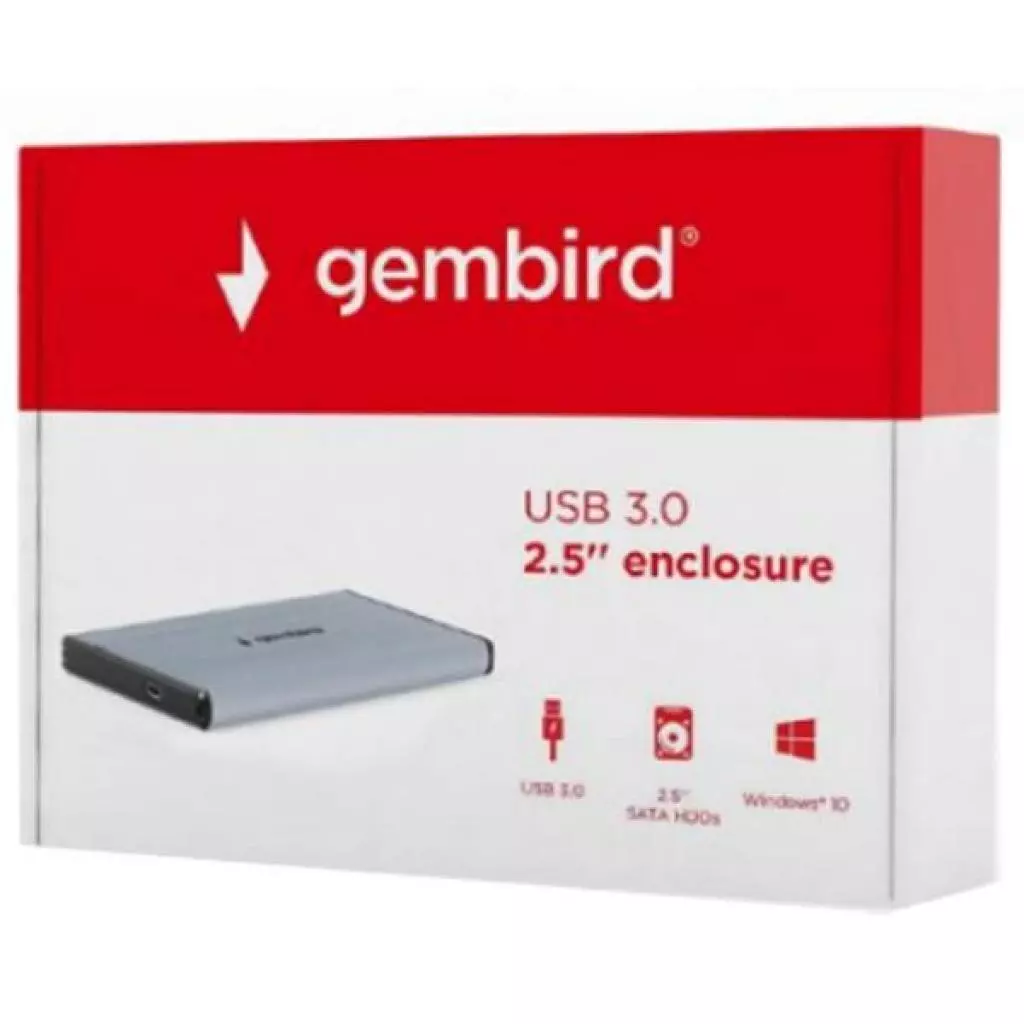 Карман внешний Gembird 2.5" USB3.0 grey (EE2-U3S-3-GR) - 5 Карман внешний Gembird 2.5" USB3.0 grey (EE2-U3S-3-GR) - 5