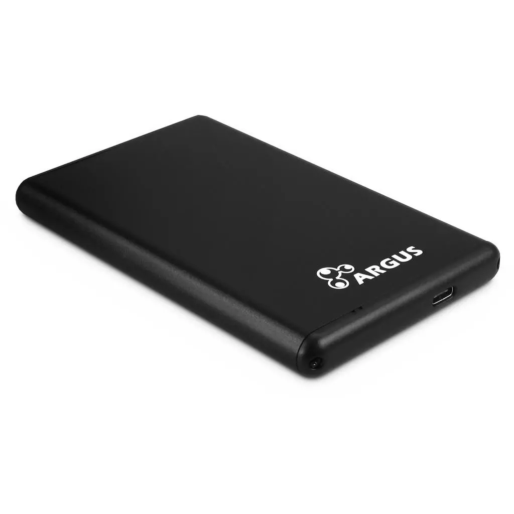 Карман внешний Argus 2.5' SATA III, max 4TB , USB Type C, Al, black (GD-25613-S3)