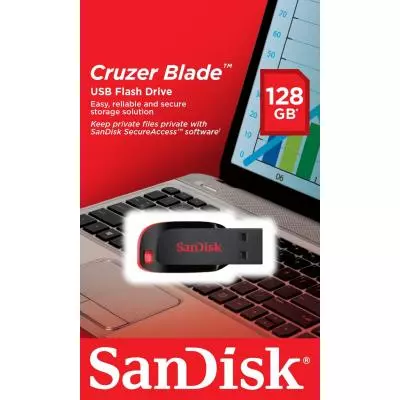 USB флеш накопитель SanDisk 128GB Cruzer Blade USB 2.0 (SDCZ50-128G-B35) - 7 USB флеш накопитель SanDisk 128GB Cruzer Blade USB 2.0 (SDCZ50-128G-B35) - 7