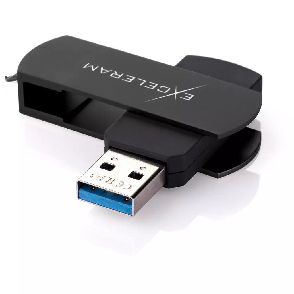 USB флеш накопитель eXceleram 128GB P2 Series Black/Black USB 3.1 Gen 1 (EXP2U3BB128) - 1 USB флеш накопитель eXceleram 128GB P2 Series Black/Black USB 3.1 Gen 1 (EXP2U3BB128) - 1