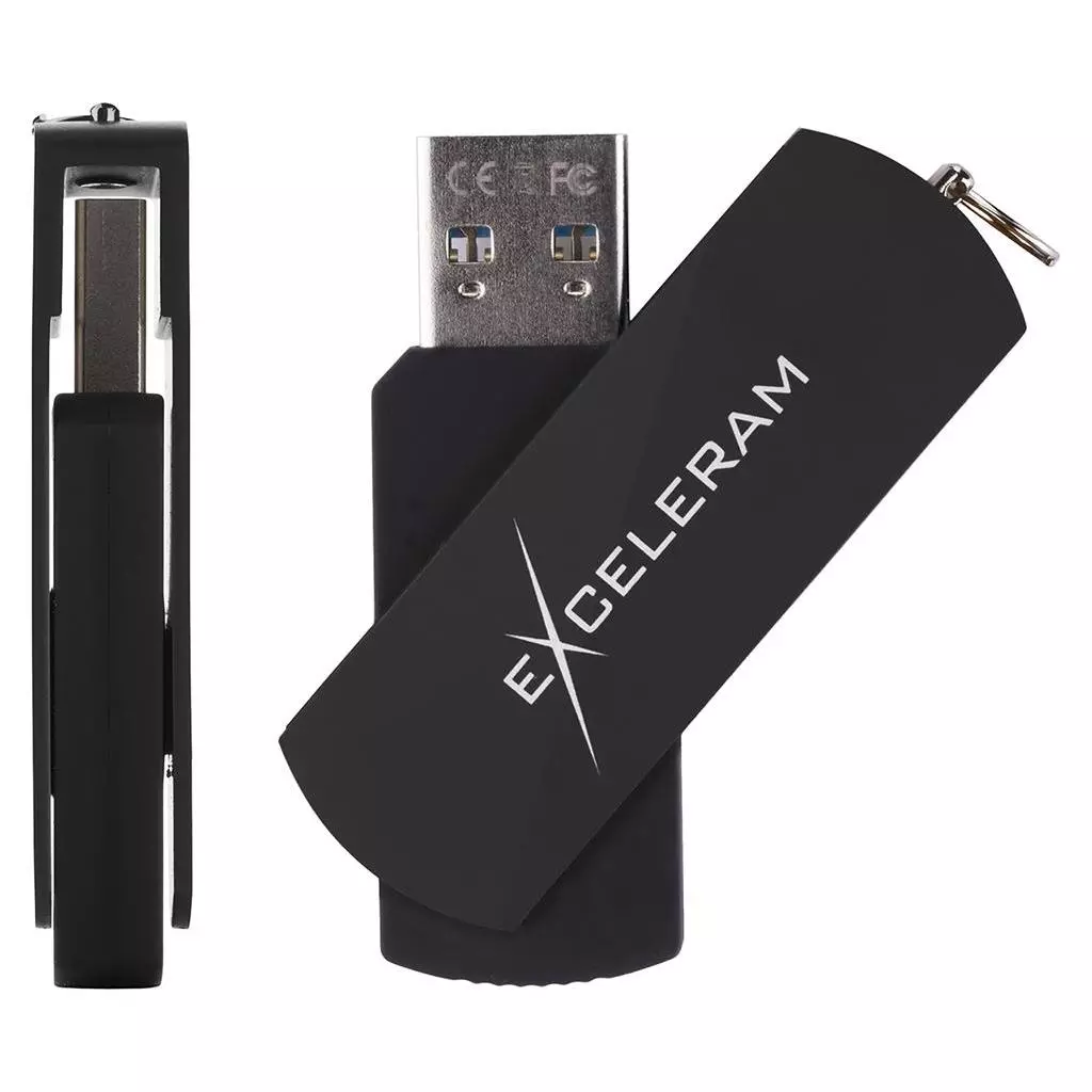 USB флеш накопитель eXceleram 128GB P2 Series Black/Black USB 3.1 Gen 1 (EXP2U3BB128) - 3 USB флеш накопитель eXceleram 128GB P2 Series Black/Black USB 3.1 Gen 1 (EXP2U3BB128) - 3